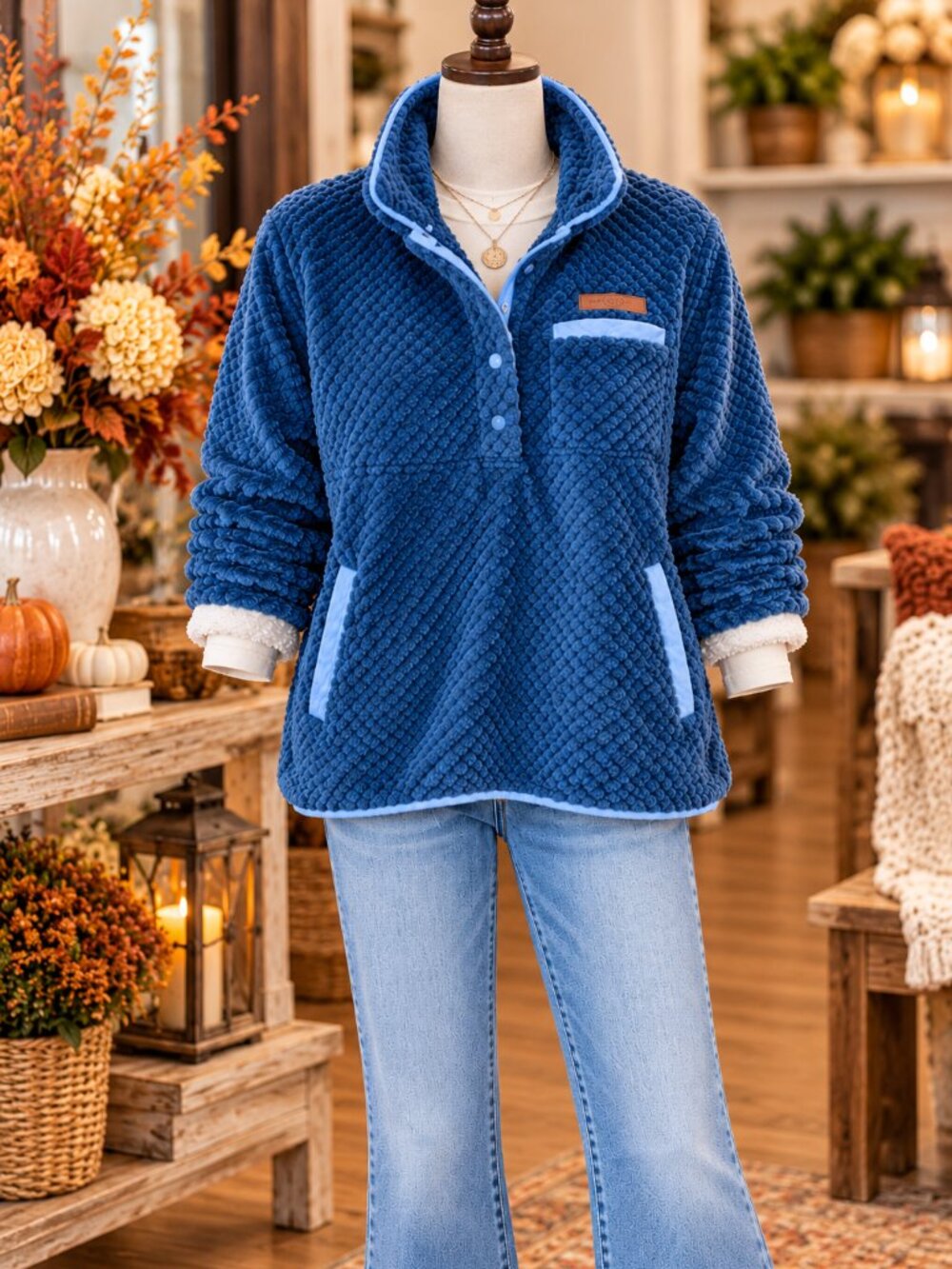 Simply Soft Quarter-snap Fleece - Dark Teal